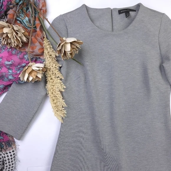 Banana Republic Gray Viscose Blend Dress Size 0 Petite - Picture 2 of 13